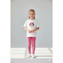 Monila Kız Çocuk Frida Baskılı Pamuklu Fitilli Taytlı Altüst Takım