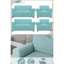 UY STYLE Likrali Koltuk Kılıfı ,esnekli Lastikli Koltuk Örtüsü Pitikare Desen 3+3+1+1takım