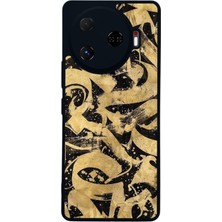 Scaleta Case Camon 30 Pro Uyumlu Kaligrafi Tasarımlı Glossy Mat Siyah Silikon Telefon Kılıfı