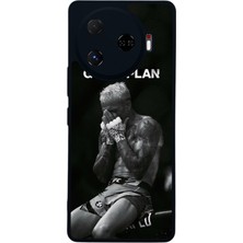 Scaleta Case Camon 30 Pro Uyumlu Ufc Tasarımlı Glossy Mat Siyah Silikon Telefon Kılıfı