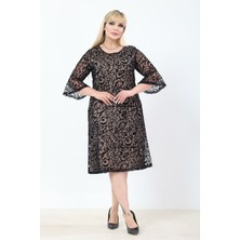 Modayız Ispanyol Kol Büyük Beden Elbise 1D-2772