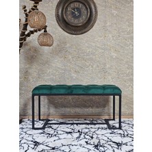 Sevinç Mobilya Siyah Boyalı - L - Ayaklı 100 cm x 38 cm Oturak - Bench - Makyaj Taburesi - Makyaj Oturak