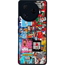 Scaleta Case Camon 30 Pro Uyumlu Futbol Tasarımlı Glossy Mat Siyah Silikon Telefon Kılıf