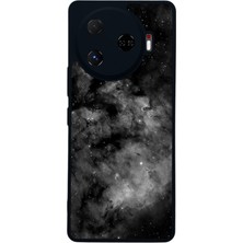 Scaleta Case Camon 30 Pro Uyumlu Uzay Tasarımlı Glossy Mat Siyah Silikon Telefon Kılıfı
