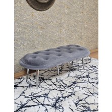 Sevinç Mobilya Ufo Oturak Bench - Krom Kaplama Sivriltme Ayak - Oturak - Bench - Puf - Yatak Ucu Pufu