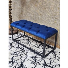 Sevinç Mobilya Siyah Boyalı Diktörtgen 100 cm x 40 cm Oturak Puf - Bench - Makyaj Oturağı - Oturak