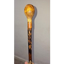 Normadia Kızılcık Ağacından Topuzlu El Asası, El Yapımı Geleneksel Tasarım