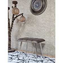 Sevinç Mobilya Krom Sivriltme Ayaklı 60 cm Puf Bench - Puf - Bench - Oturak - Mutfak Oturağı - Antre Oturağı