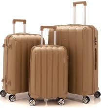 MÇS Üçlü Polipropilen Valiz Seti V305 3 Parça Hafif ve Dayanıklı Malzeme ile Seyahat İçin İdeal