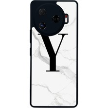 Scaleta Case Camon 30 Pro Uyumlu Y Harfli Tasarımlı Glossy Mat Siyah Silikon Telefon Kılıfı