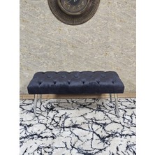 Sevinç Mobilya Krom Kaplama Sivriltme Ayaklı 90 cm Puf Bench - Puf - Bench - Kasalı Oturak - Oturak - Yatak Ucu Puf