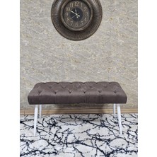 Sevinç Mobilya Beyaz Boyalı Sivriltme Ayaklı 90 cm Puf Bench - Puf - Bench - Kasalı Oturak - Oturak - Yatak Ucu Puf