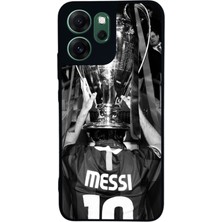 Scaleta Case Reno 14F Uyumlu Lionel Messi Tasarımlı Glossy Mat Siyah Silikon Telefon Kılıfı