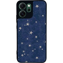 Scaleta Case Reno 14F Uyumlu Yıldız Tasarımlı Glossy Mat Siyah Silikon Telefon Kılıfı