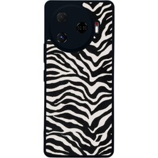Scaleta Case Camon 30 Pro Uyumlu Zebra Desenli Glossy Mat Siyah Silikon Telefon Kılıfı