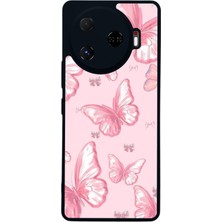 Scaleta Case Camon 30 Pro Uyumlu Kelebek Tasarımlı Glossy Mat Siyah Silikon Telefon Kılıfı