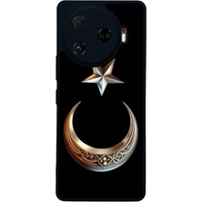Scaleta Case Camon 30 Pro Uyumlu Türk Bayrağı Tasarımlı Glossy Mat Siyah Silikon Telefon Kılıfı