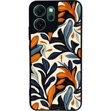 Scaleta Case Reno 14F Uyumlu Çiçek Tasarımlı Glossy Mat Siyah Silikon Telefon Kılıfı