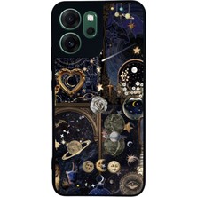 Scaleta Case Reno 14F Uyumlu Astral Tasarımlı Glossy Mat Siyah Silikon Telefon Kılıfı
