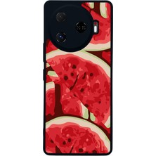 Scaleta Case Camon 30 Pro Uyumlu Karpuz Tasarımlı Glossy Mat Siyah Silikon Telefon Kılıfı
