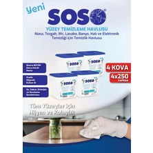 Storozde 4 Adet x 250 Yaprak - Soso Kova Beyaz Sabun Kokulu Sirkeli Karbonatlı Yüzey Temizleme Mendili