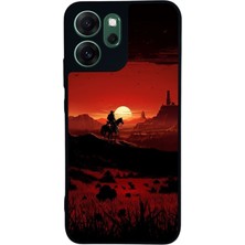 Scaleta Case Reno 14F Uyumlu Kovboy Tasarımlı Glossy Mat Siyah Silikon Telefon Kılıfı
