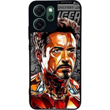 Scaleta Case Reno 14F Uyumlu Iron Man Tasarımlı Glossy Mat Siyah Silikon Telefon Kılıfı