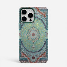 Zawa iPhone 14 Pro Uyumlu El Yapımı Kilim Desenli Dokuma Kumaş Telefon Kılıfı - Halı Motifli Kapak