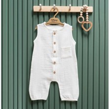 MiaBaby Çift Kat Müslin Atlet Uzun Tulum