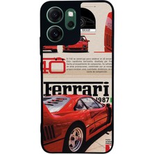 Scaleta Case Reno 14F Uyumlu Ferrari Tasarımlı Glossy Mat Siyah Silikon Telefon Kılıfı