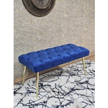 Sevinç Mobilya Gold Kaplama Sivriltme Ayaklı 90 cm Puf Bench - Puf - Bench - Kasalı Oturak - Oturak - Yatak Ucu Puf