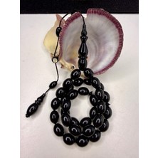 İskenderun Tesbih Iskenderun Tespih Şevket Buğurca Simsiyah Oltu Gibi Sıkma Kehribar Tesbih