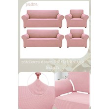 UY STYLE Likrali Koltuk Kılıfı ,esnekli Lastikli Koltuk Örtüsü Pitikare Desen 3+3+1+1takım