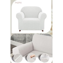 UY STYLE Likrali Tekli Koltuk Kılıfı ,esnekli Lastikli Koltuk Örtüsü Pitikare Desen Tek Kişilik