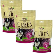 Reflex Biftekli Küp Dilimli Köpek Ödül Maması 80 gr 3'lü Set Tüm Yetişkin Köpekler İçin Lezzetli Ödül