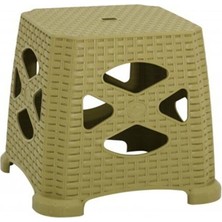 Norino Mandella Sağlam Plastik Elit Rattan Küçük Tabure (6 Adet) Çölbeji