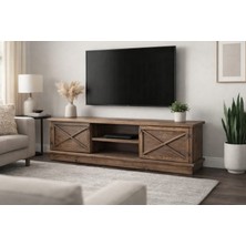 Boz Yapı Dekorasyon Mert %100 Doğal Ahşap Tv Ünitesi