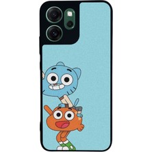 Scaleta Case Reno 14F Uyumlu Çizgi Film Karakteri Tasarımlı Glossy Mat Siyah Silikon Telefon Kılıfı