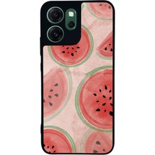 Scaleta Case Reno 14F Uyumlu Karpuz Tasarımlı Glossy Mat Siyah Silikon Telefon Kılıfı