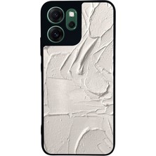 Scaleta Case Reno 14F Uyumlu Duvar Tasarımlı Glossy Mat Siyah Silikon Telefon Kılıfı