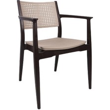 Norino Mandella Irmak Çift Renk Koltuk (4 Adet) Gövde Kahverengi - Oturma/sırt Çölbeji