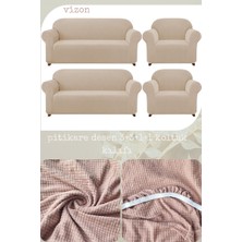 UY STYLE Likrali Koltuk Kılıfı ,esnekli Lastikli Koltuk Örtüsü Pitikare Desen 3+3+1+1takım