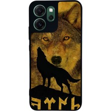 Scaleta Case Reno 14F Uyumlu Bozkurt Tasarımlı Glossy Mat Siyah Silikon Telefon Kılıfı