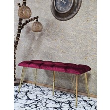 Sevinç Mobilya Metal Gold Tel Ayaklı 100 cm Puf Bench - Puf - Bench - Oturak - Mutfak Oturağı - Antre Oturağı