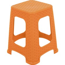 Norino Mandella Sağlam Plastik Karizma Rattan Tabure (6 Adet) Tik