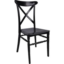 Norino Mandella Silver Sandalye D Modeli (4 Adet) Siyah