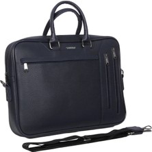 Elit Cambridge Polo Suni Deri Evrak Çantası Lacivert