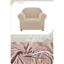 UY STYLE Likrali Tekli Koltuk Kılıfı ,esnekli Lastikli Koltuk Örtüsü Pitikare Desen Tek Kişilik