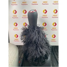 Özgürce Şık Siyah Vites Kolu Örgü Süs, Zarif ve Dayanıklı Tasarım