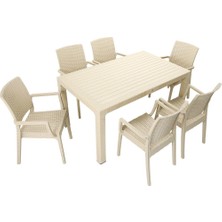 Norino Mandella Elit Rattan 90X150 Elit Koltuk Masa Takımı Çölbeji